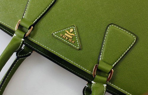 2014 Prada Saffiano Leather Tote Bag for sale BN2438 green & yellow